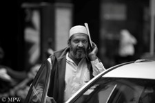 Queen Street Auckland city, black and white photo by Mike Wheelton